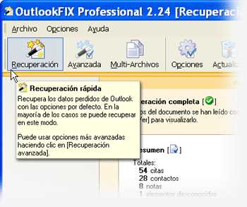 Recuperación de archivos borrados en Outlook