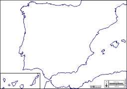 Mapa mudo de la península ibérica para imprimir